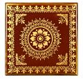Premium Floral Pooja Chowki / Bajot – Decorative Square Wooden Platform